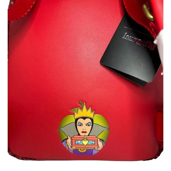 Loungefly Disney Snow White Evil Queen Snow Globe Sequin Mini Backpack Rare NWT - Picture 8 of 9